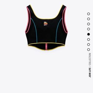 NWT Zara Crop Top Purple Magazine